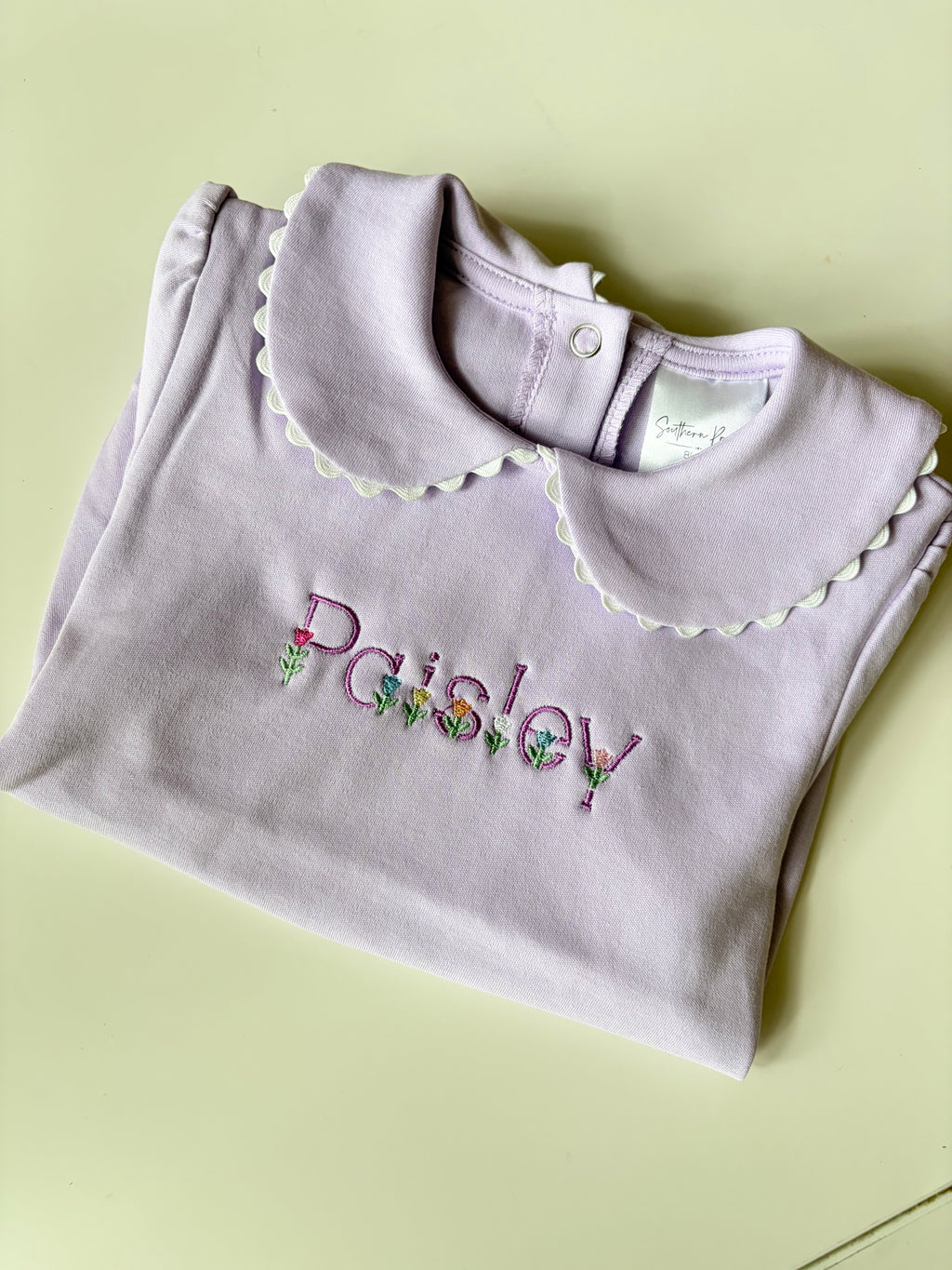 Scalloped Collar Long Sleeve Bubble