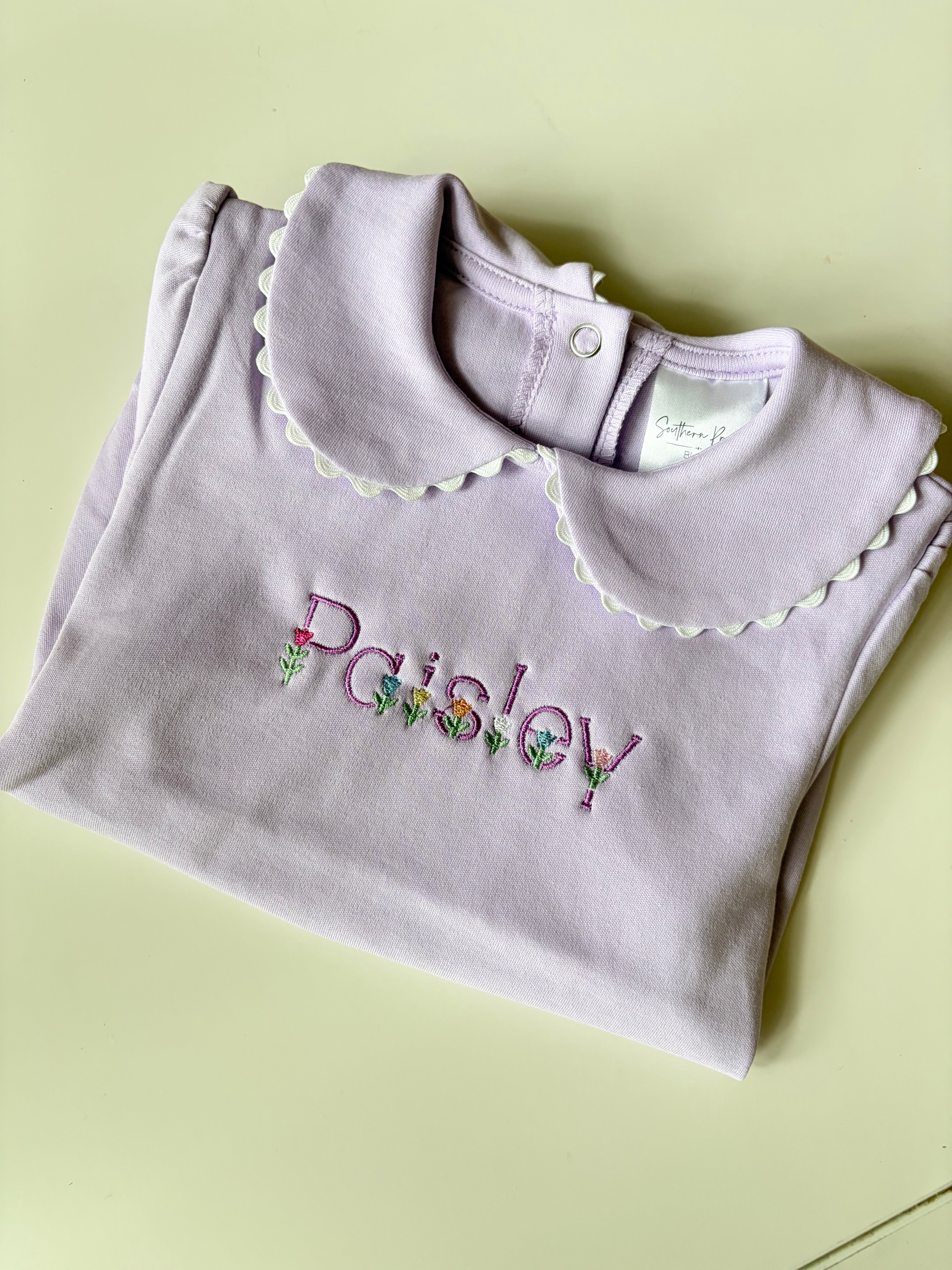 Scalloped Collar Long Sleeve Bubble
