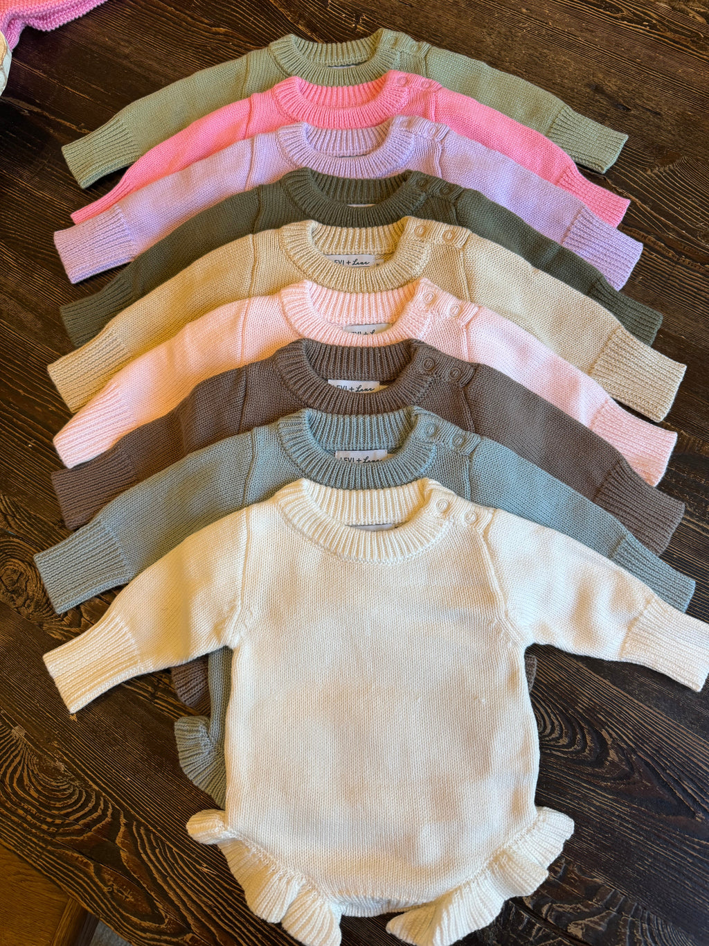 Long Sleeve Knit Ruffle Romper product photo 1