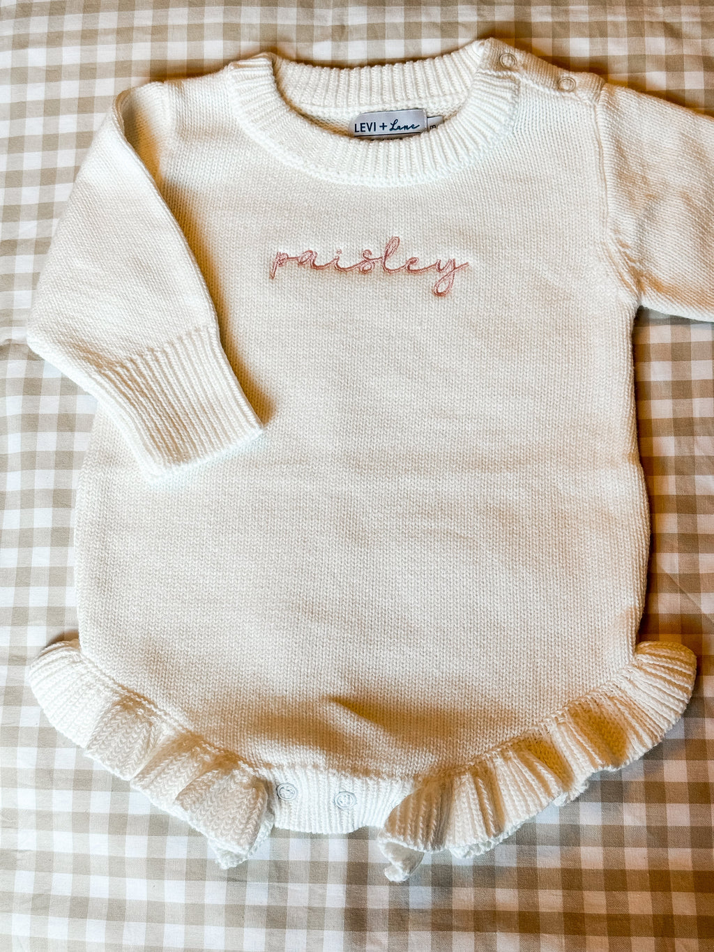 Long Sleeve Knit Ruffle Romper product photo 2