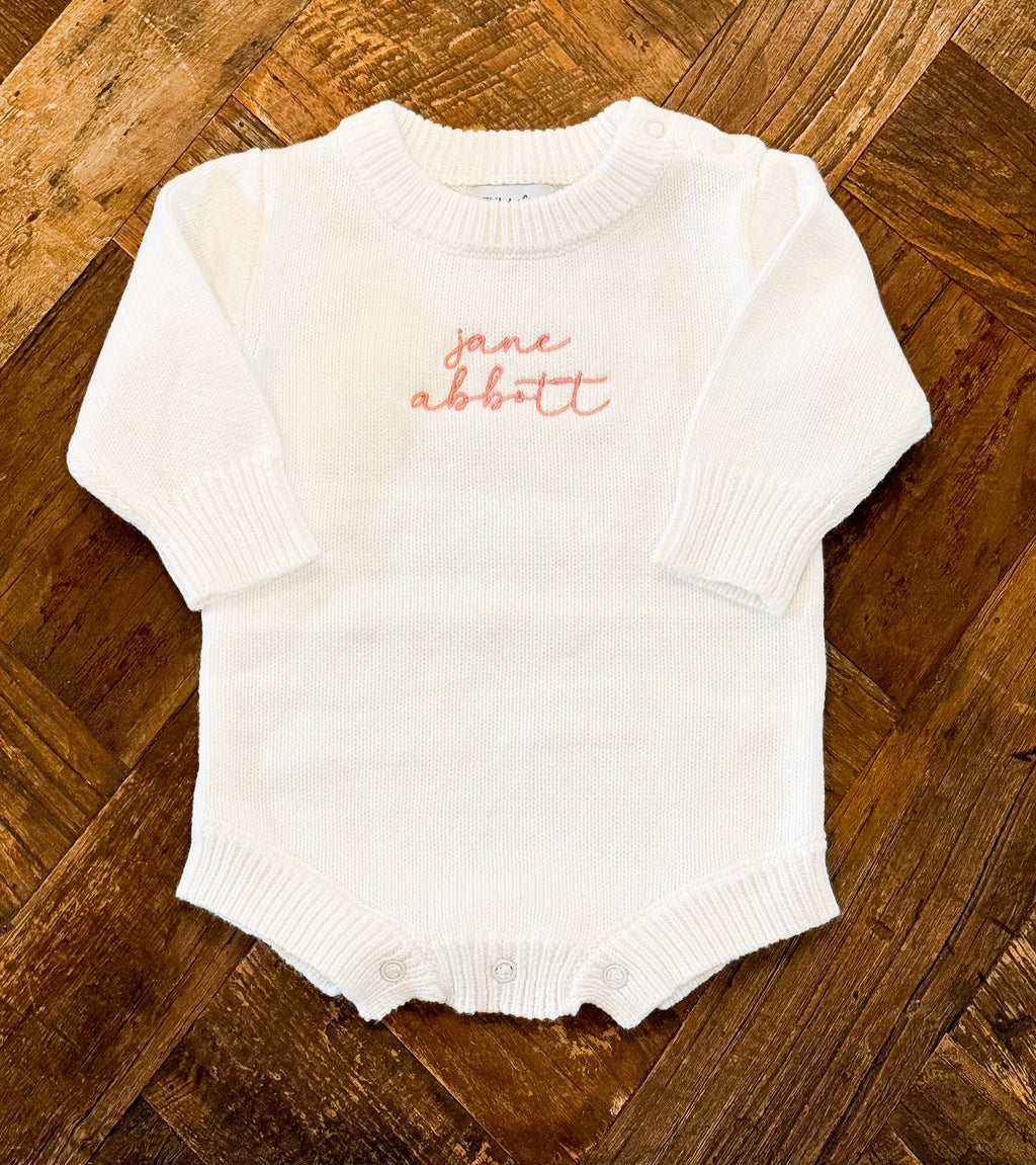 Long Sleeve Knit No-Ruffle Romper product photo 4