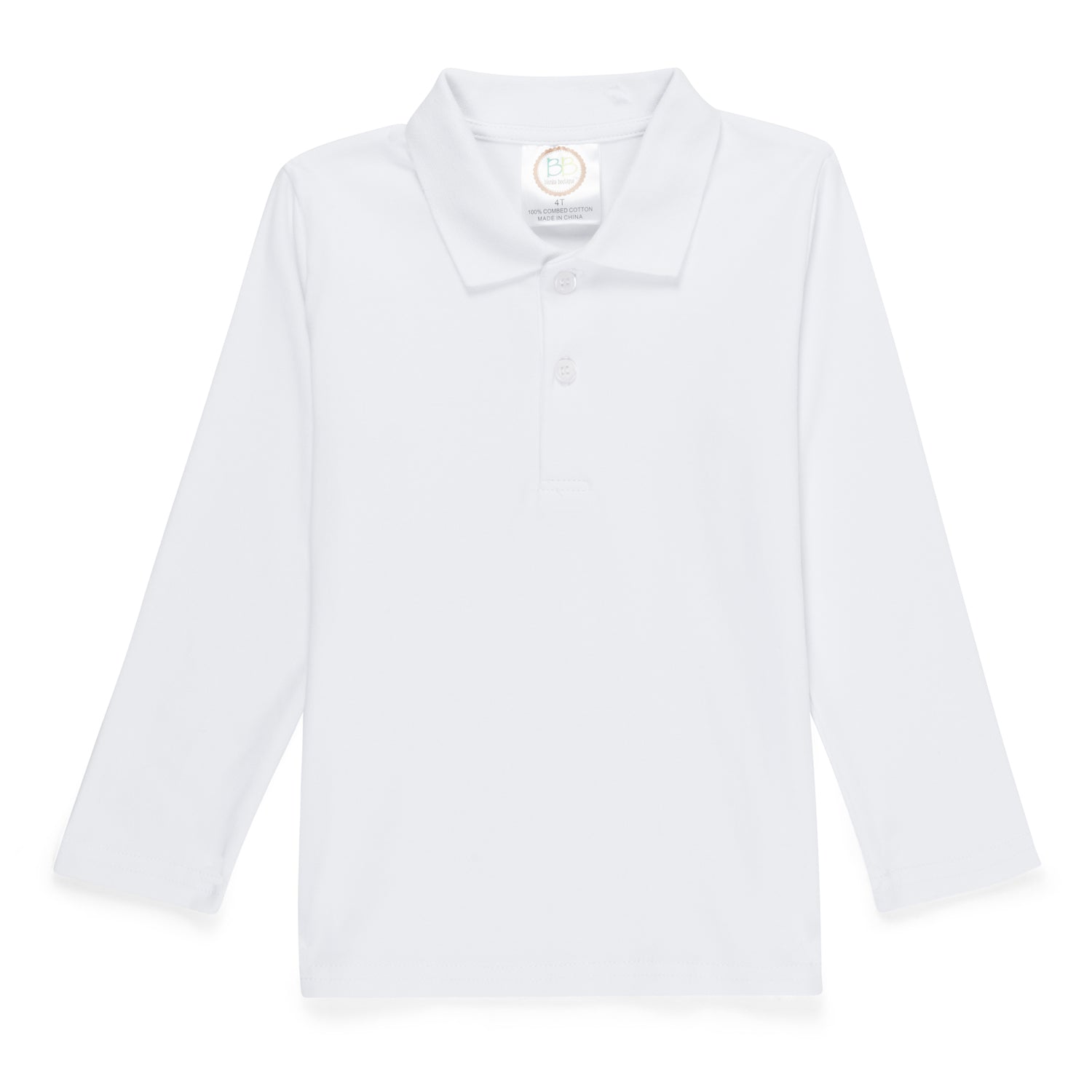 Boy's Long Sleeve Polo Style Collared Shirt