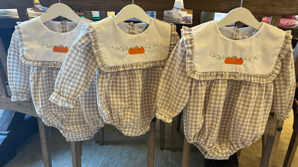Gingham Bubble - 6M / Straight / Tan