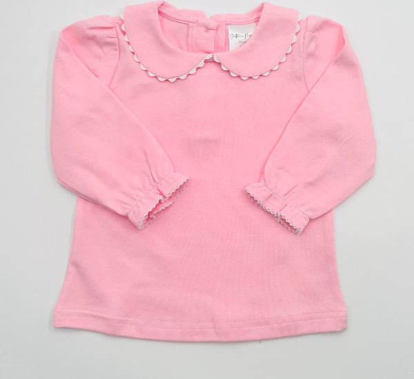 Scalloped Collar Long Sleeve Shirt