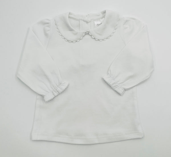 Scalloped Collar Long Sleeve Shirt