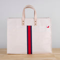 Striped Heavy Canvas Box Tote