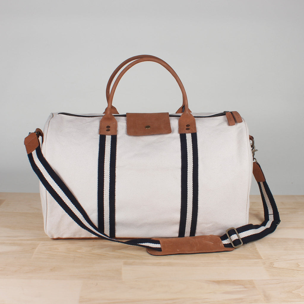 Tourist Canvas Duffle with Leather Handles and Bottom