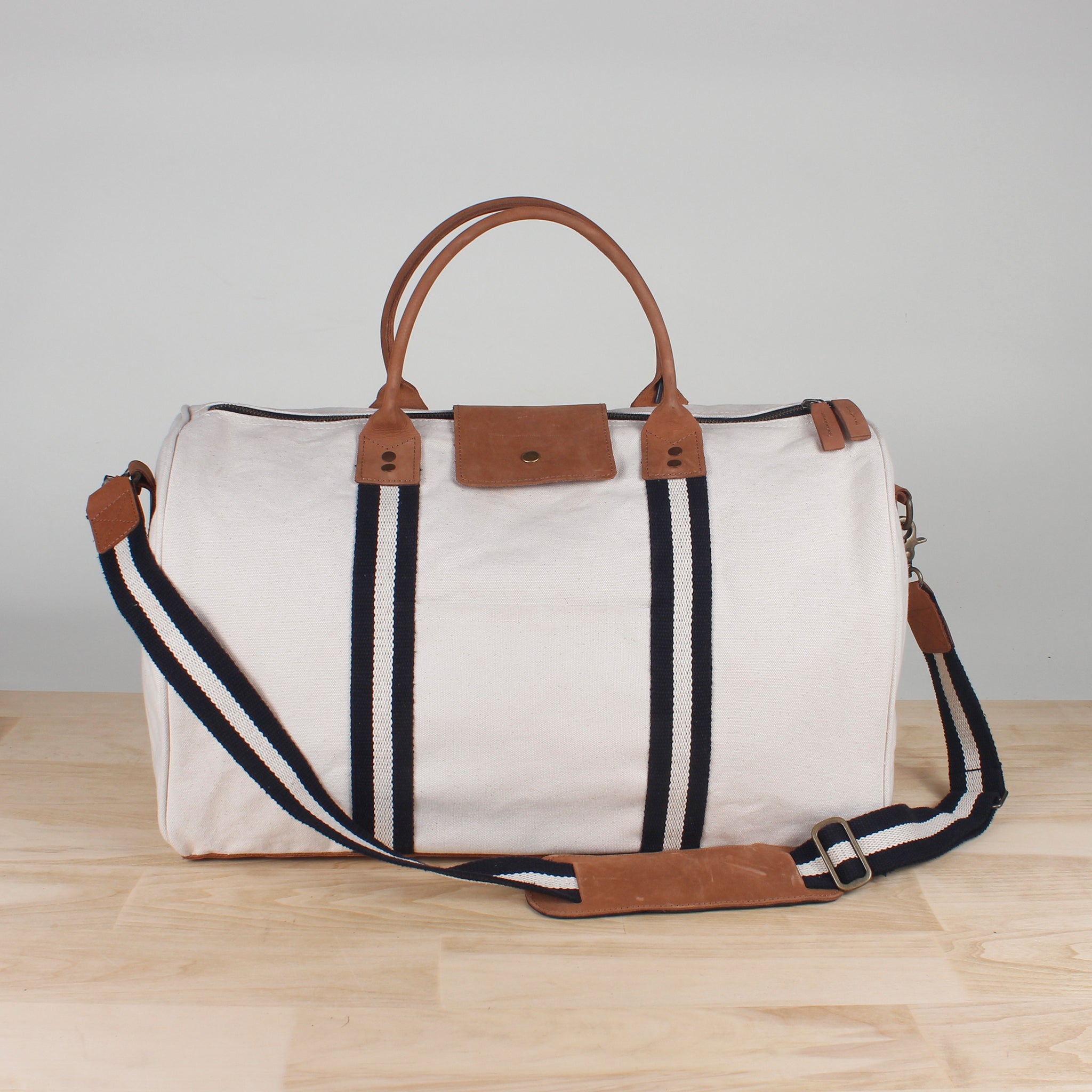 Tourist Canvas Duffle with Leather Handles and Bottom