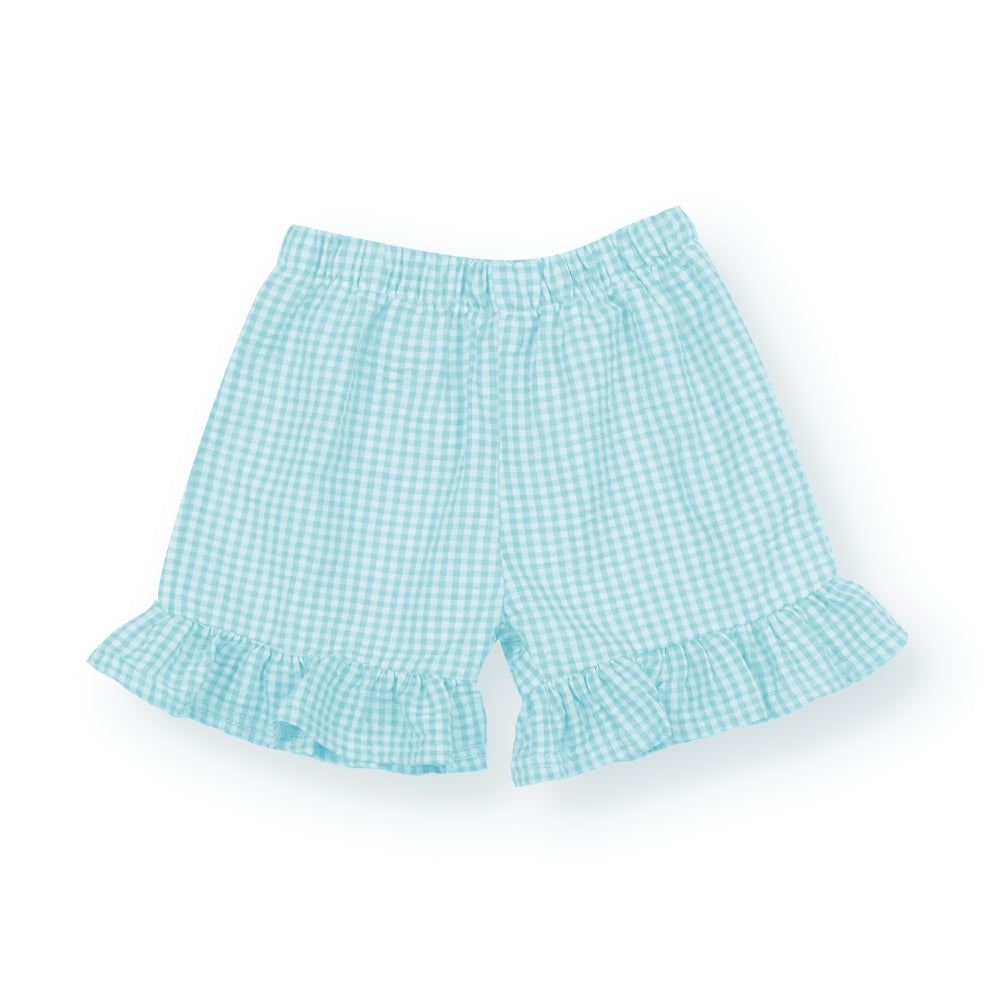 Girl's Gingham Ruffle Shorts