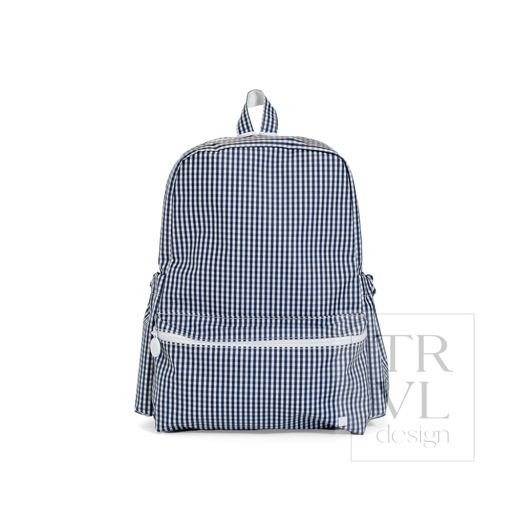 TRVL Backpack - Gingham Navy