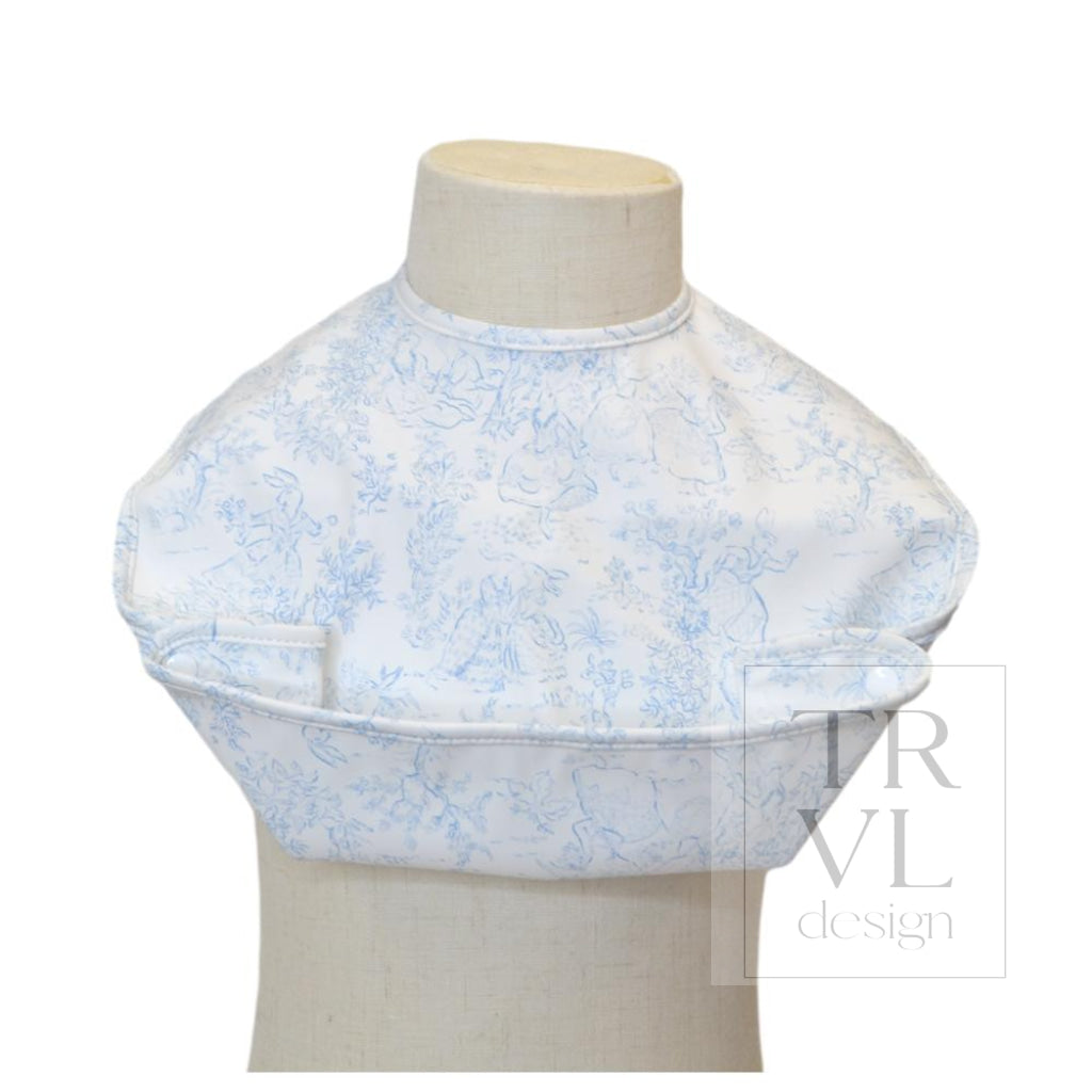 TRVL Best Bib - Bunny Toile Blue
