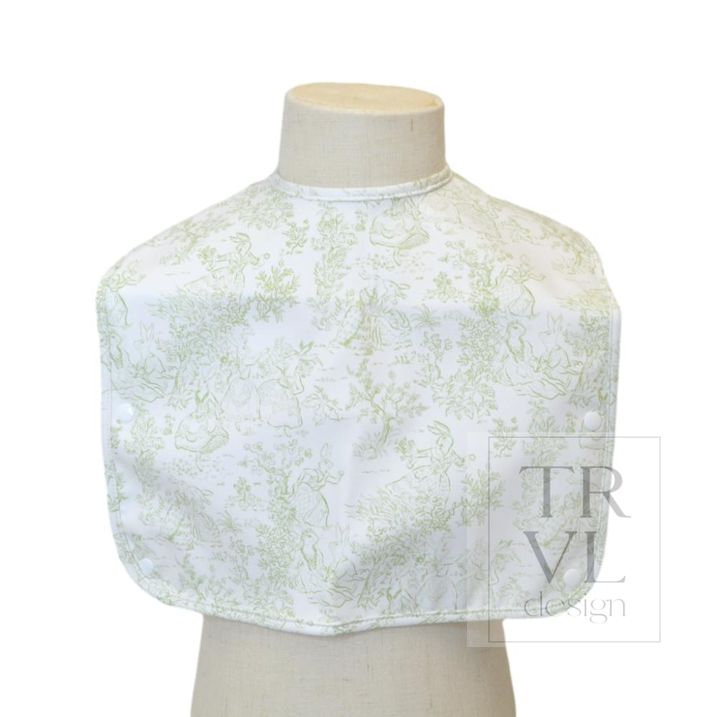 TRVL Best Bib - Bunny Toile Green