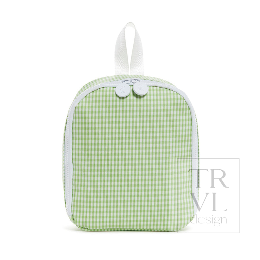 TRVL Bring It Lunch Bag - Gingham Leaf2