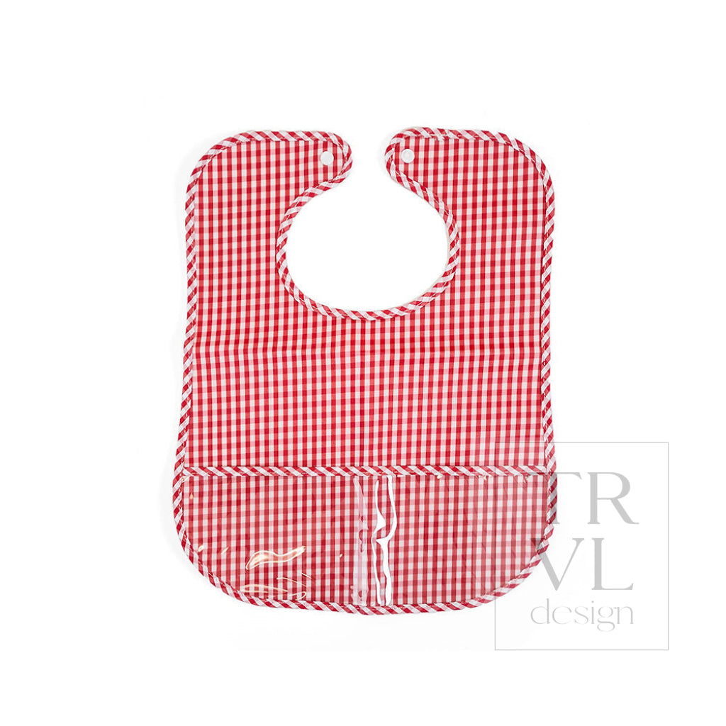 TRVL Clean Up Bib - Gingham Red