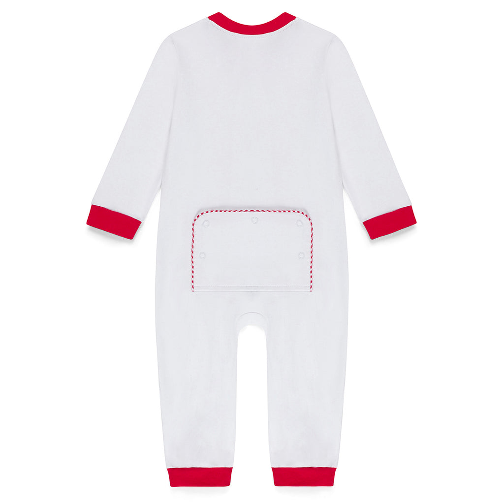 Infant Boy's Drop Flap Gingham Trim Unionsuit Playsuit