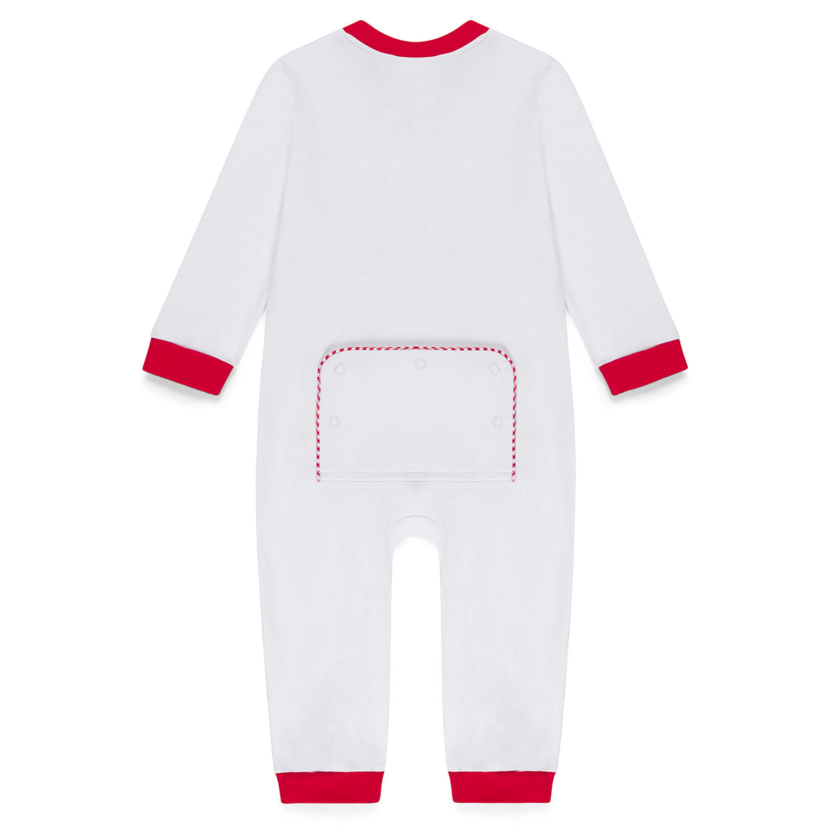 Infant Boy's Drop Flap Gingham Trim Unionsuit Playsuit