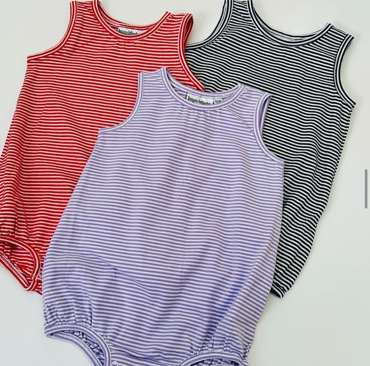 Knit stripe unisex baby bubble