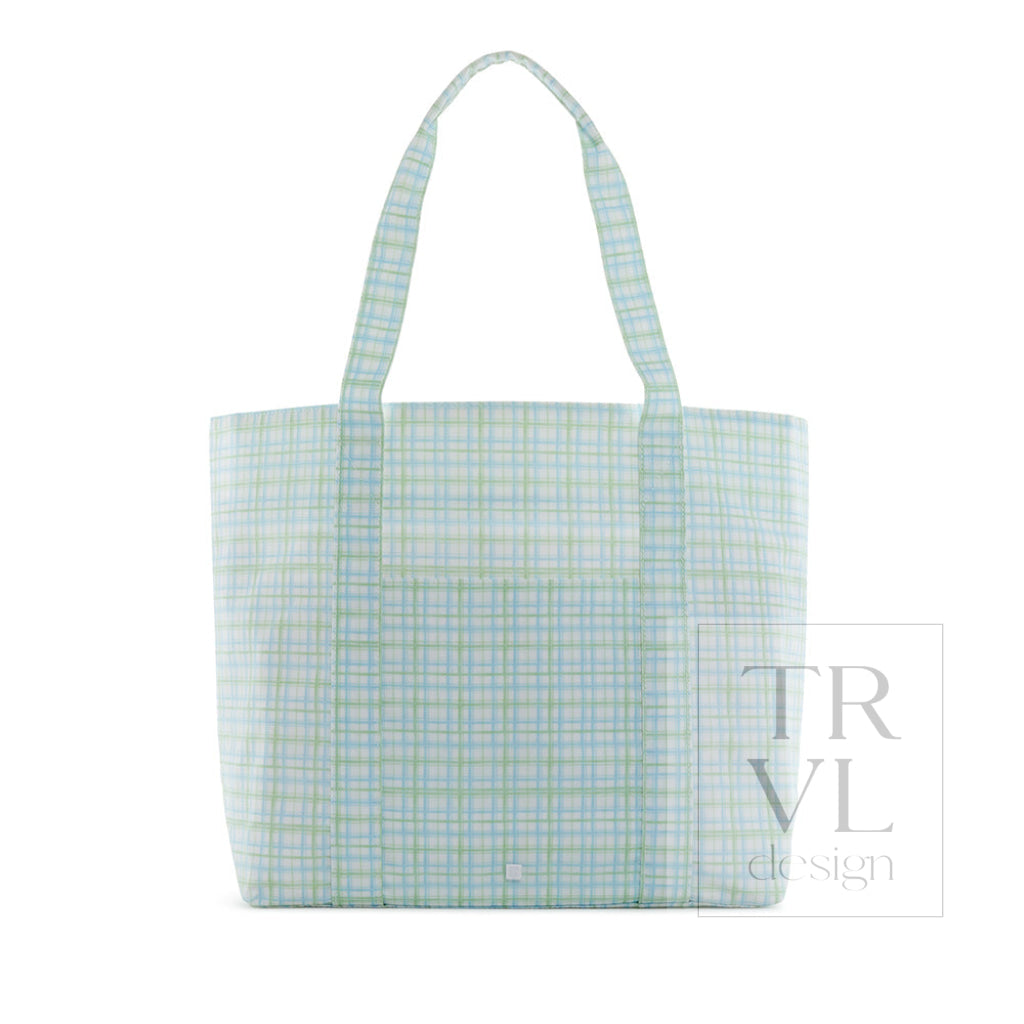 TRVL Jumbo Tote - Classic Plaid Green