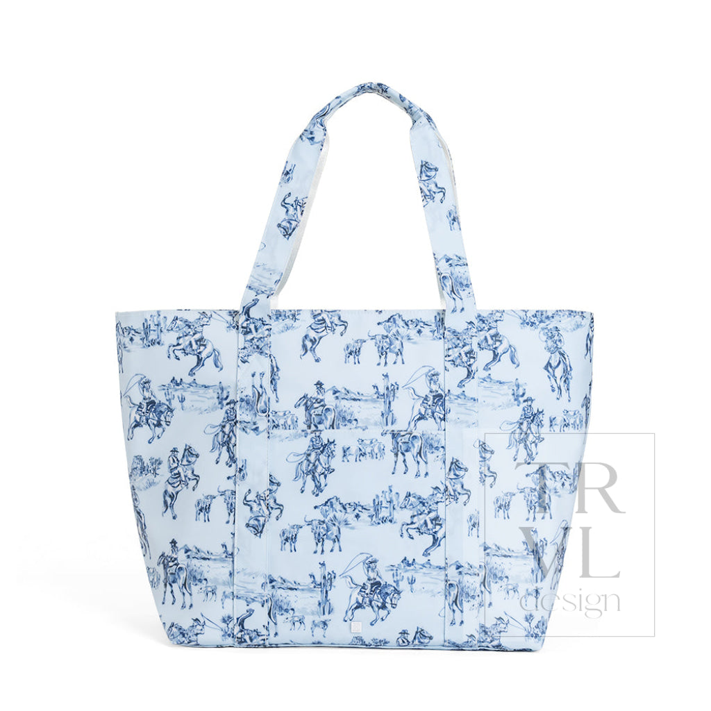 TRVL Jumbo Tote - Cowboy Toile