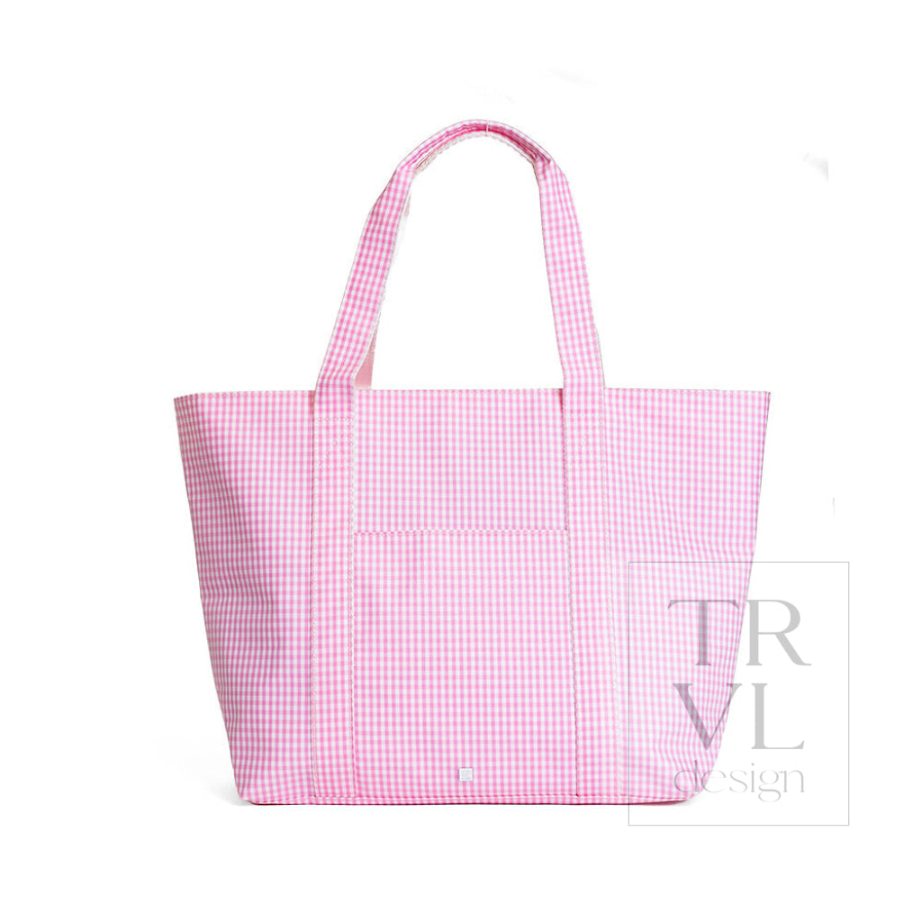 TRVL Jumbo Tote - Gingham Pink