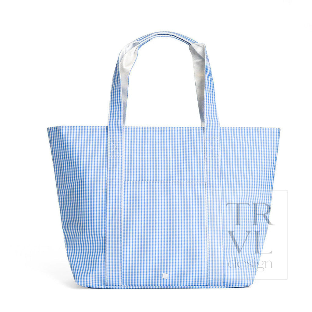 TRVL Jumbo Tote - Gingham Sky