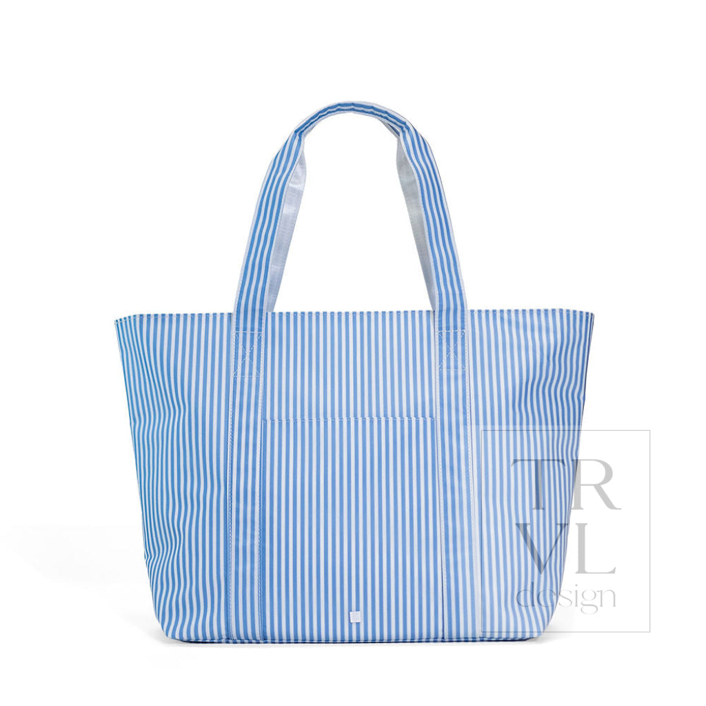 TRVL Jumbo Tote - Pimlico Stripe Chambray