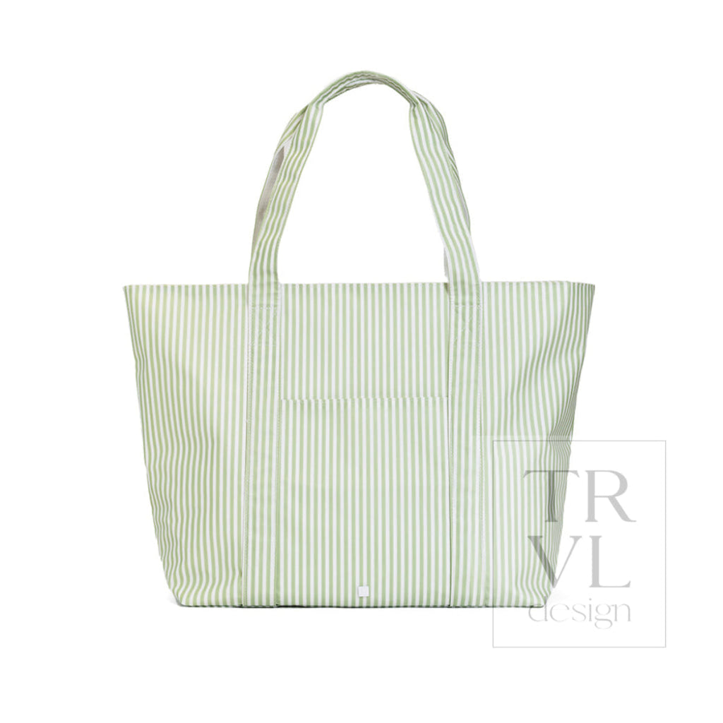 TRVL Jumbo Tote - Pimlico Stripe Sage