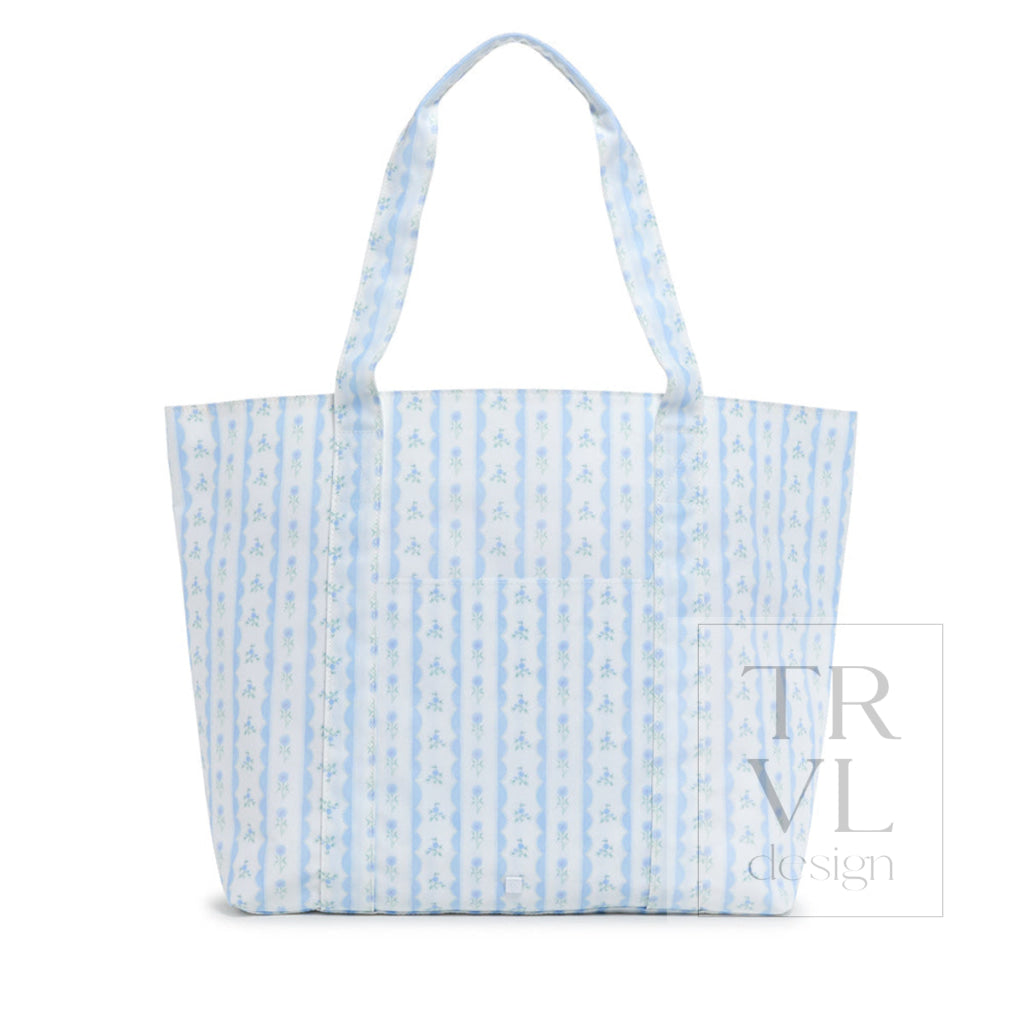 TRVL Jumbo Tote - Ribbon Floral Blue