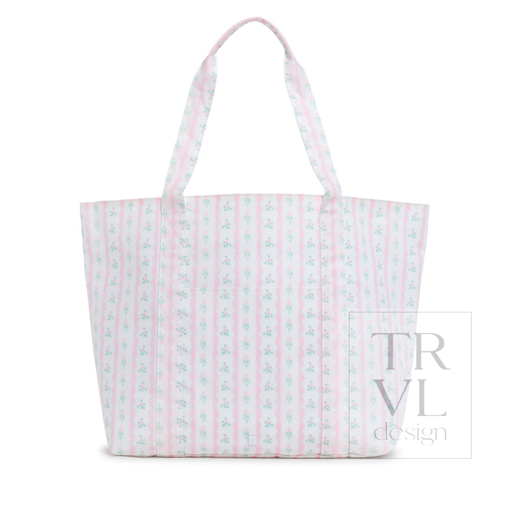 TRVL Jumbo Tote - Ribbon Floral Pink
