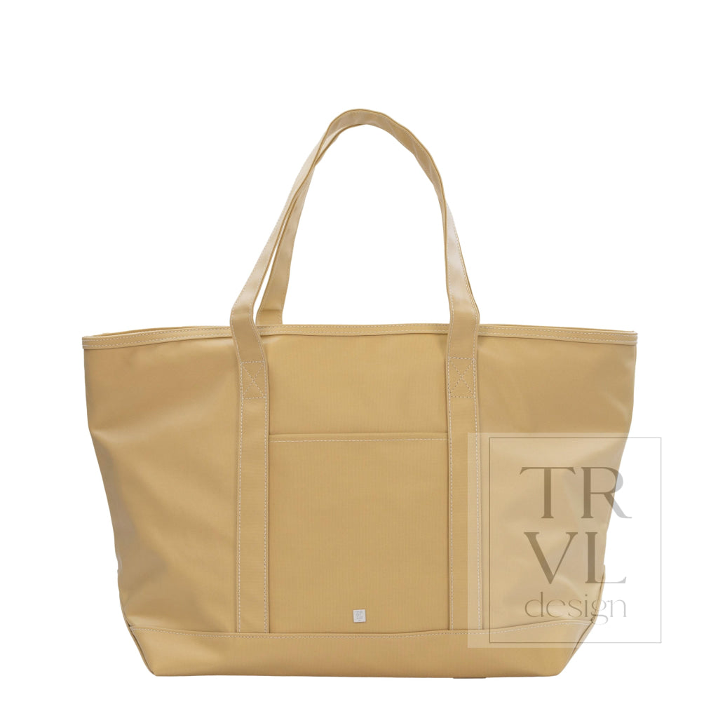 TRVL Coated Canvas Maxi Tote - Khaki