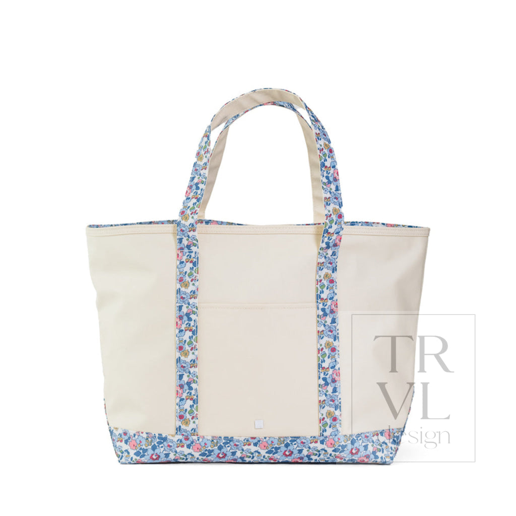 TRVL Coated Canvas Maxi Tote - Natural With Bridgehampton Trim