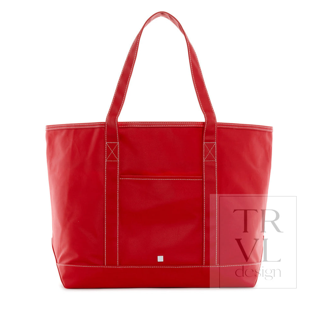 Coated Canvas Maxi Tote - Coated Canvas Red
