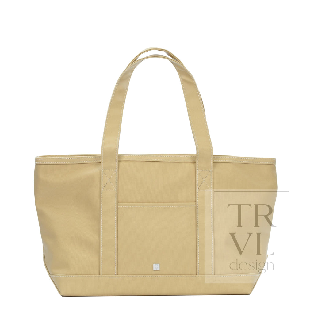 TRVL Coated Canvas Medium Tote - Khaki