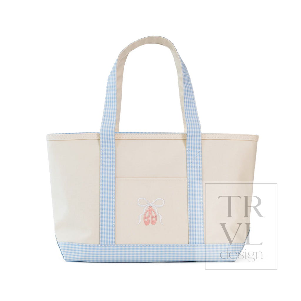 TRVL Coated Canvas Medium Tote - Natural With Ballet Mist Trim