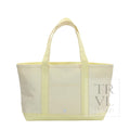 TRVL Coated Canvas Medium Tote - Coated Canvas Natural with Buttercup Gingham Trim