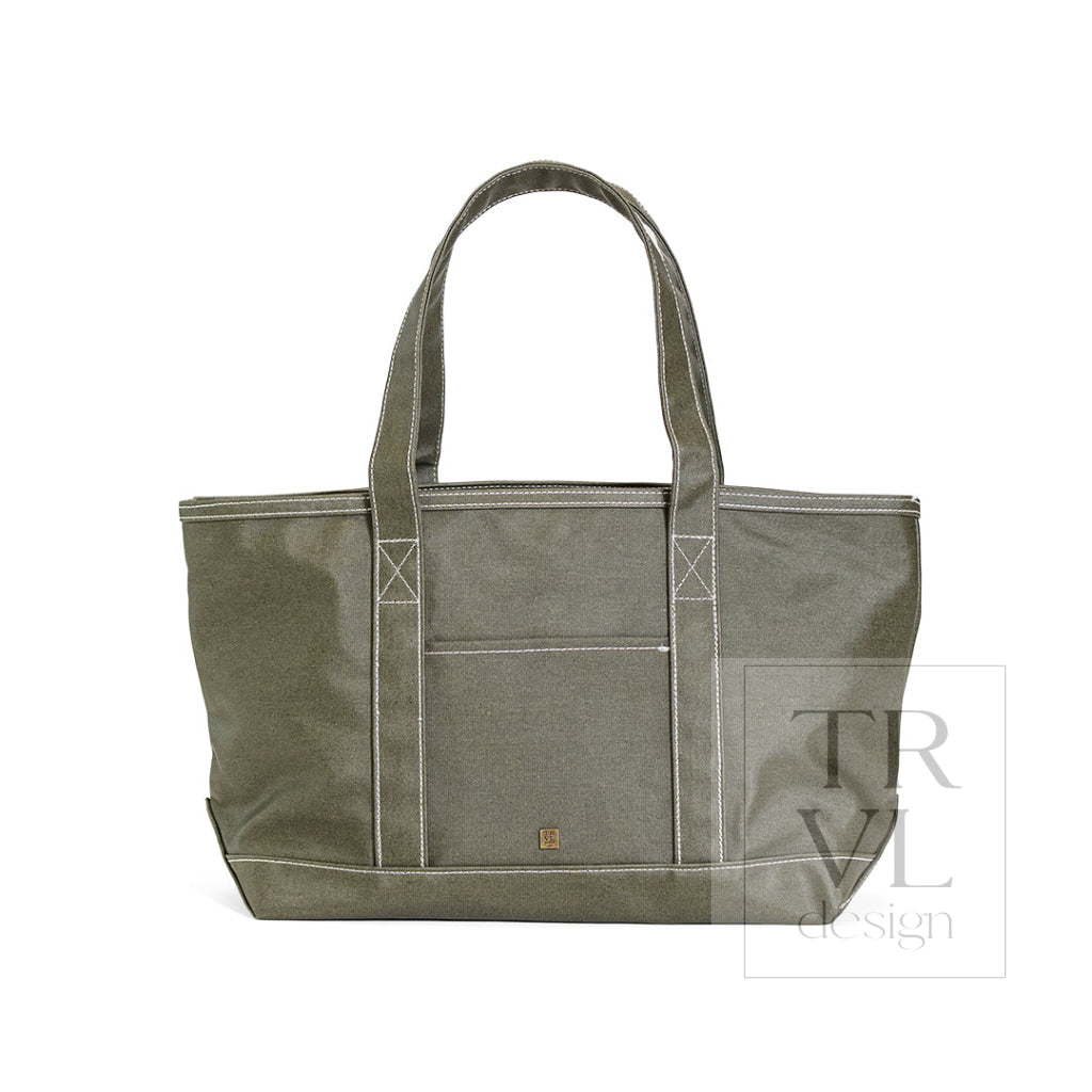 TRVL Coated Canvas Medium Tote - Olive