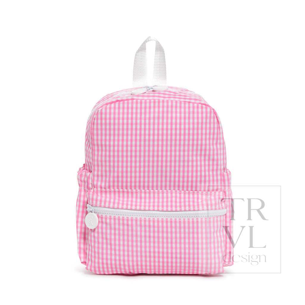 TRVL Mini Backpack - Gingham Pink