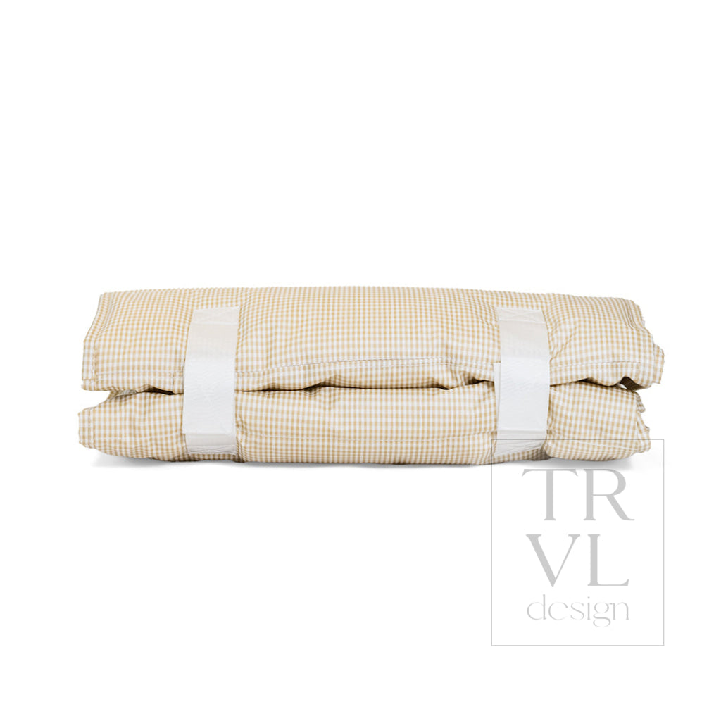 TRVL Nap Mat - Gingham New Khaki 3