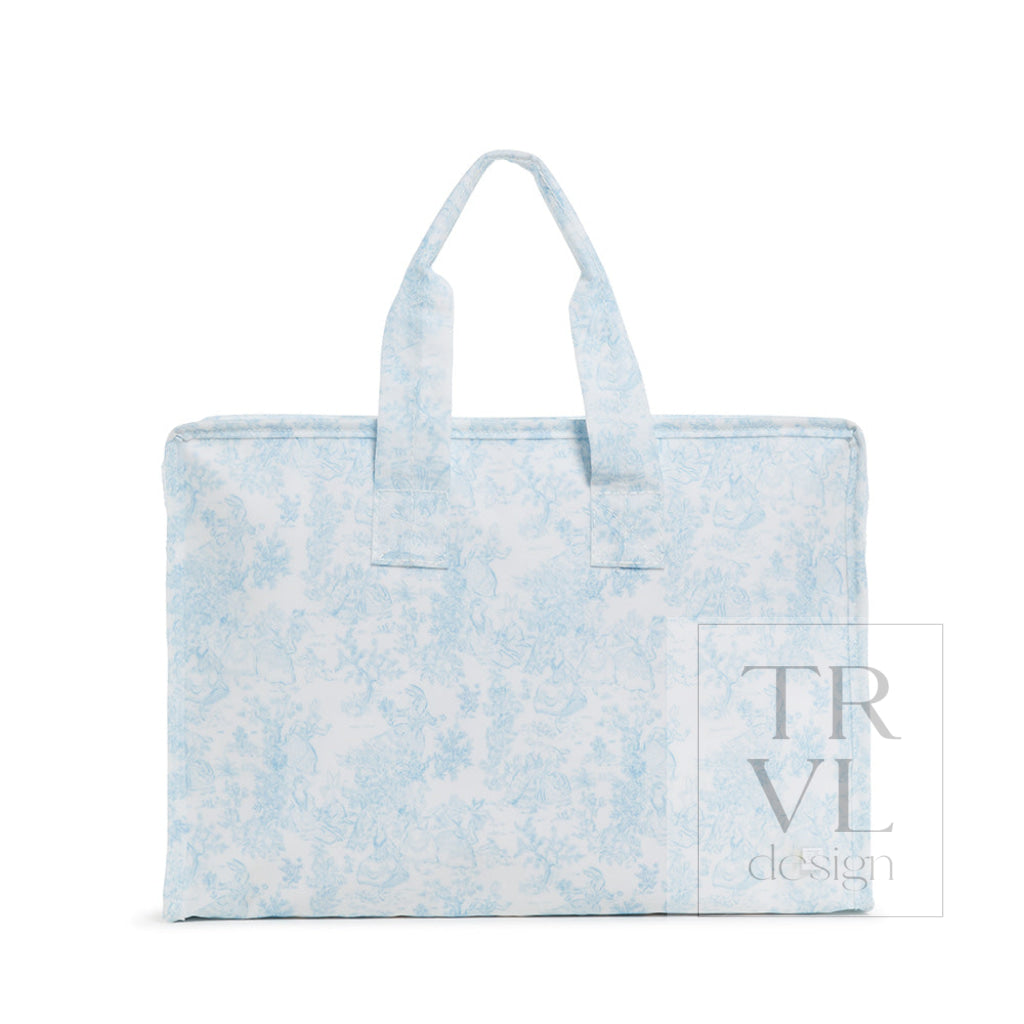 TRVL Overnite Tote - Bunny Toile Blue