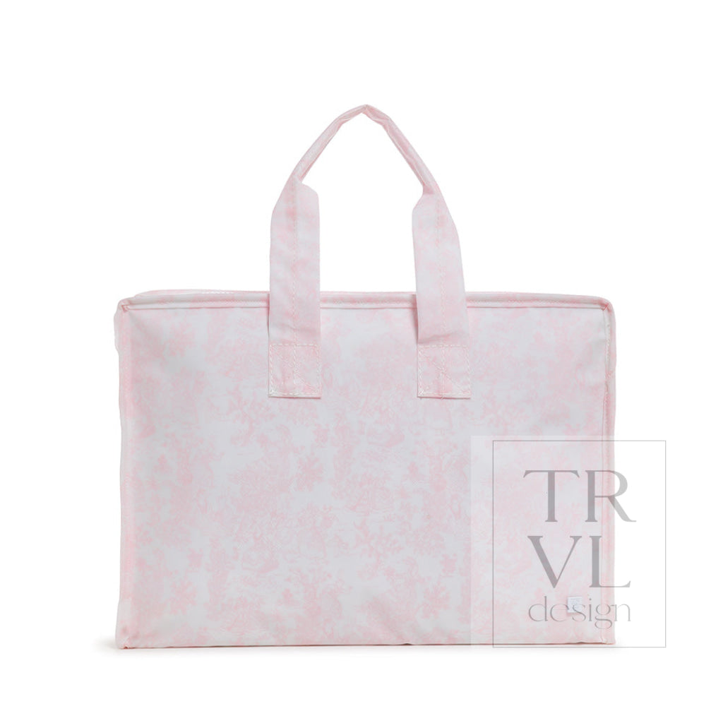TRVL Overnite Tote - Bunny Toile Pink