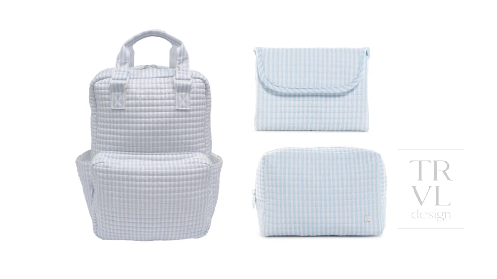 TRVL Quilted All You Need Bundle - Pimlico Stripe Blue + Changer Mat + Everyday (