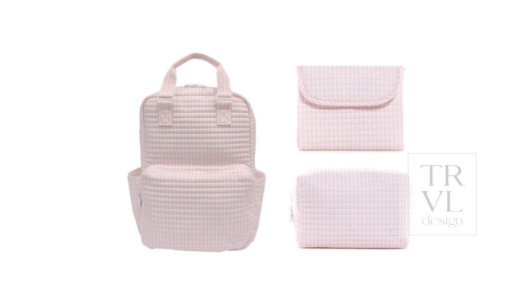 TRVL Quilted All You Need Bundle - Pimlico Stripe Pink + Changer Mat + Everyday (
