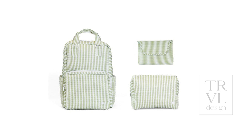 TRVL Quilted All You Need Bundle - Pimlico Stripe Sage + Changer Mat + Everyday (