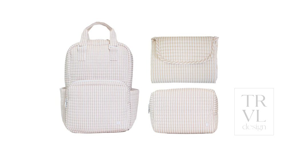 TRVL Quilted All You Need Bundle - Pimlico Stripe Sand + Changer Mat + Everyday (