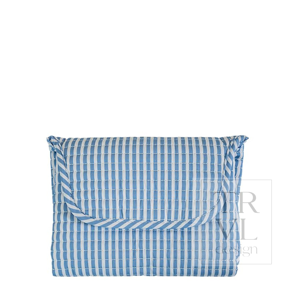 TRVL Quilted Changing Mat - Pimlico Stripe Chambray