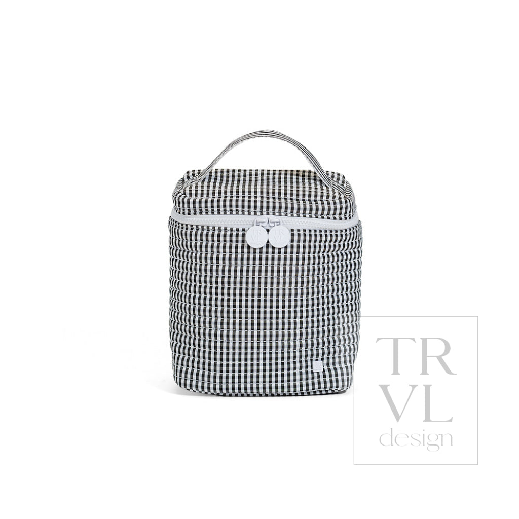 TRVL Go Go Lunch Bag - Quilted Go Go Lunch Insulated Bag- Gingham Black