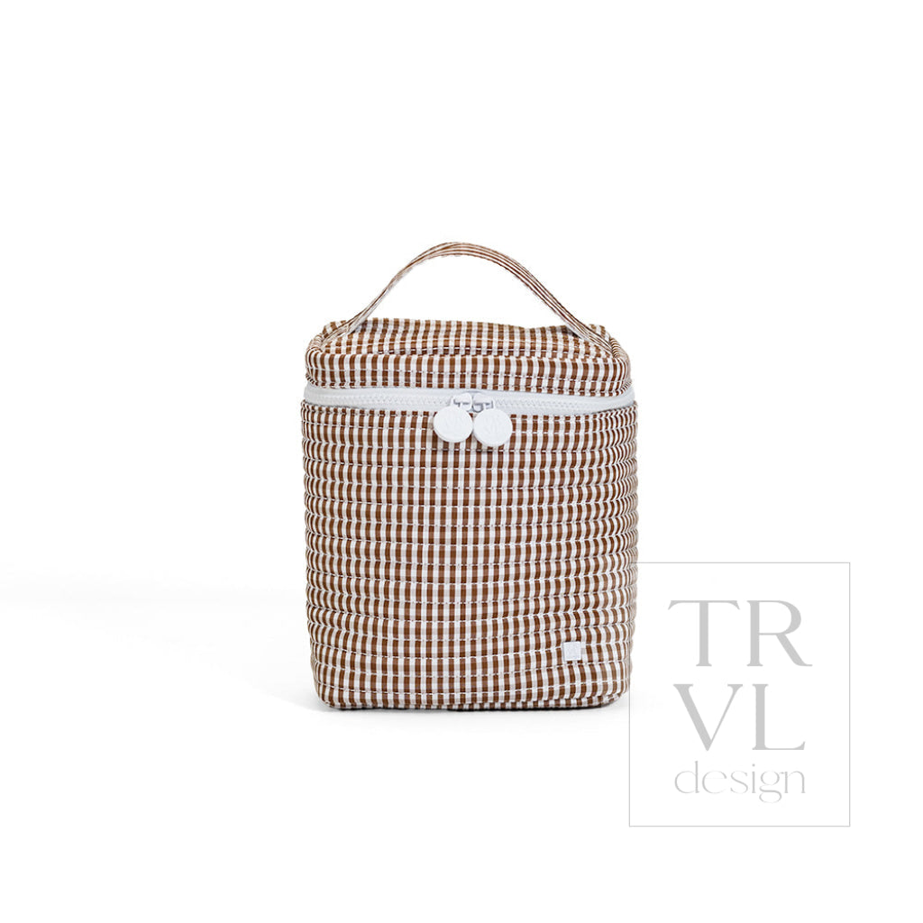 TRVL Go Go Lunch Bag - Quilted Go Go Lunch Insulated Bag- Gingham Coco