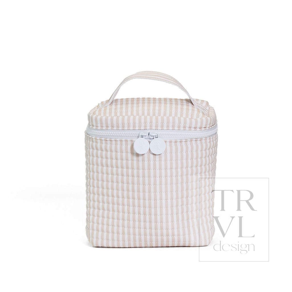 TRVL Go Go Lunch Bag - Quilted Go Go Lunch Insulated Bag- Pimlico Stripe Sand