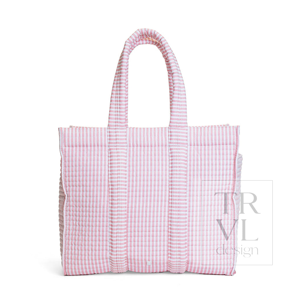 TRVL Quilted Go Go Tote - Pimlico Stripe Dusty Rose