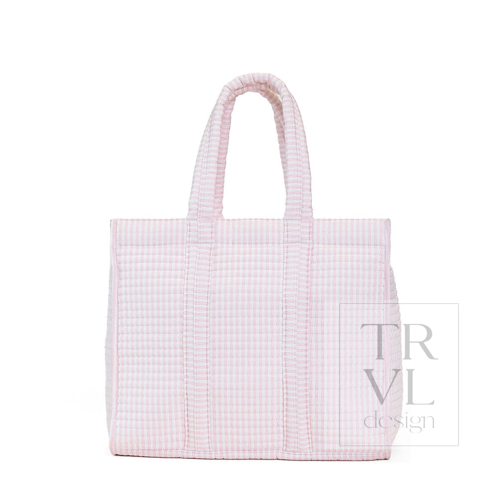 TRVL Quilted Go Go Tote - Pimlico Stripe Pink